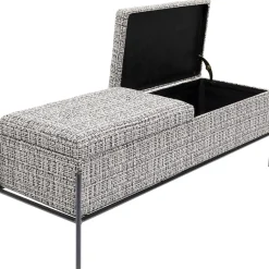 KARE Design Banquette Buttons Storage Noir-Blanc Gm New