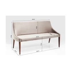 KARE Design Banquette Mode Sans Acc. Velours Gris Hot