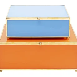 KARE Design Boite Neomi Orange Bleu (2/Set) New