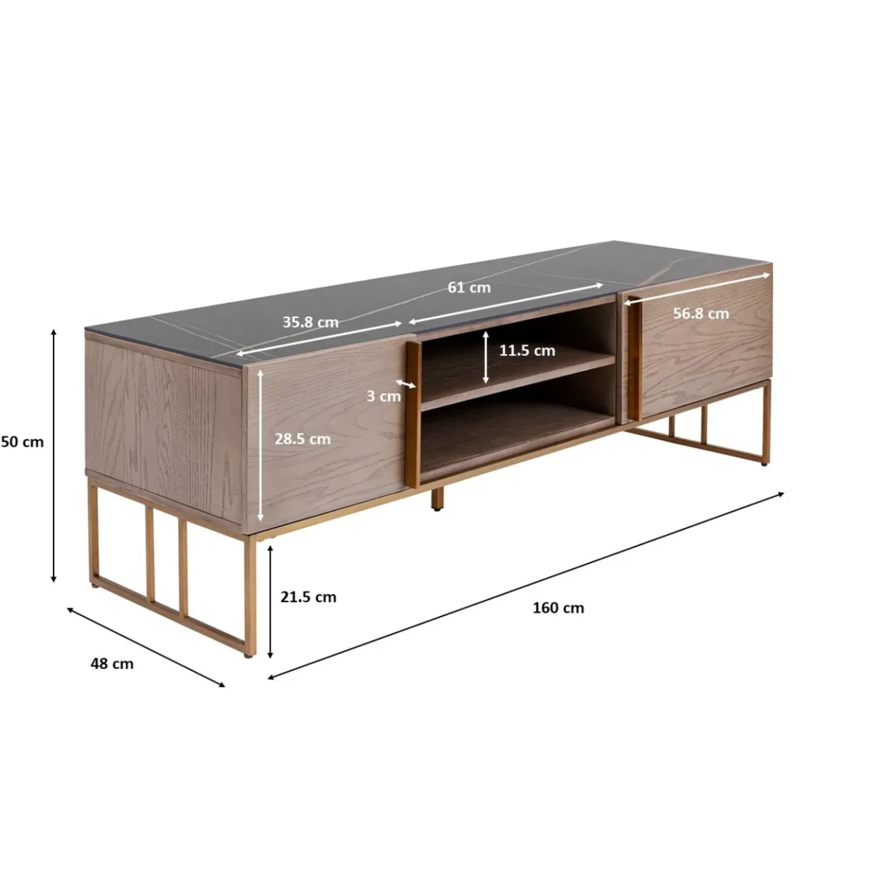 KARE Design Buffet Bas Cesaro 160X50Cm Best