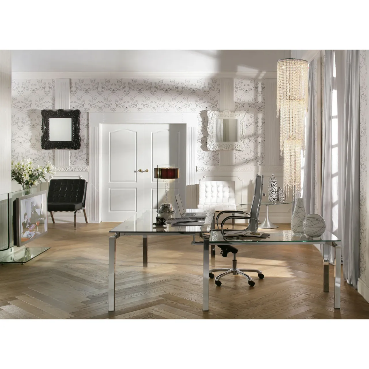 KARE Design Bureau D Angle Lorenco Chrome 210X180Cm New