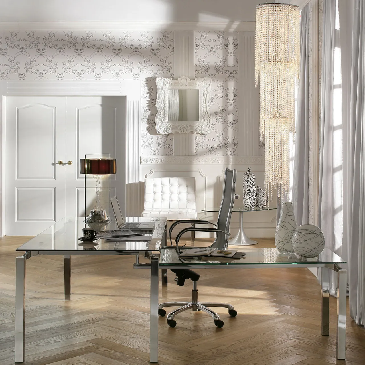 KARE Design Bureau D Angle Lorenco Chrome 210X180Cm New
