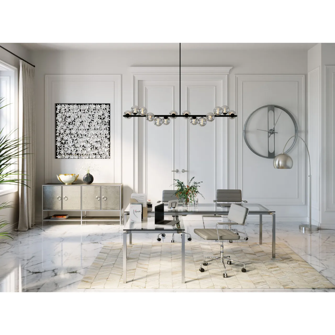 KARE Design Bureau D Angle Lorenco Chrome 210X180Cm New