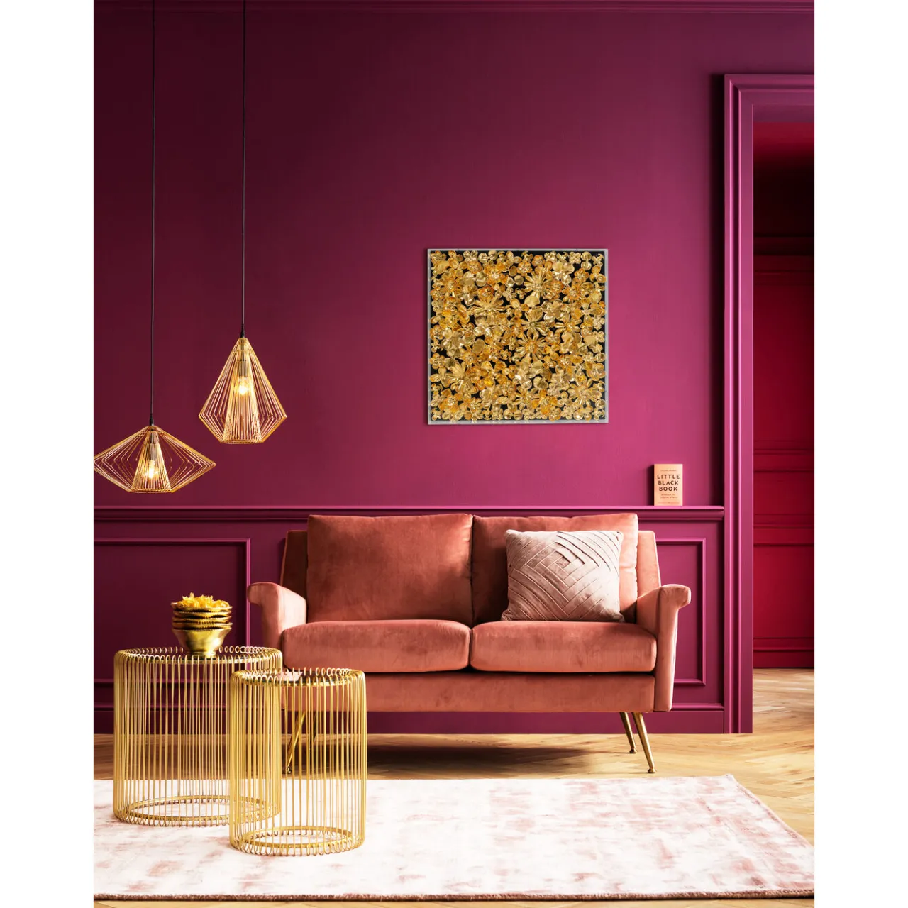 KARE Design Cadre Décoratif Gold Flower 60X60Cm Online