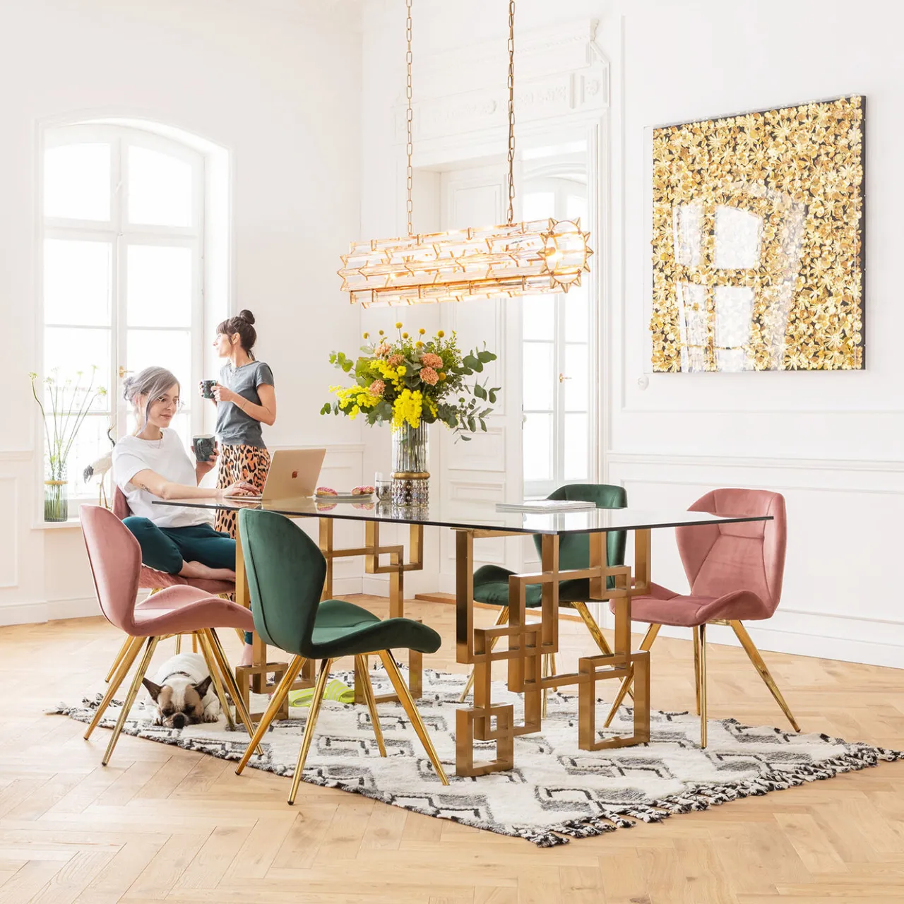 KARE Design Cadre Décoratif Gold Flower 120X120Cm Clearance
