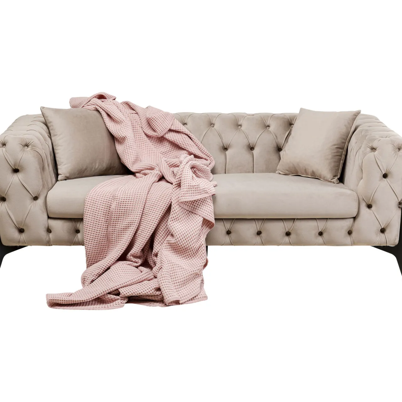 KARE Design Canapés Bellissima 2-Places Velours Beige 200Cm New