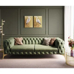 KARE Design Canapés Bellissima 3-Places Velours Vert 240Cm Sale