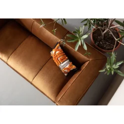KARE Design Canapés Cubetto 3-Places Velours Marron 220Cm Discount