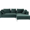 KARE Design Canapés D Angle Gianni Pm Velours Vert Fonce Droite Sale