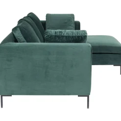 KARE Design Canapés D Angle Gianni Pm Velours Vert Fonce Droite Sale