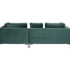 KARE Design Canapés D Angle Gianni Pm Velours Vert Fonce Droite Sale