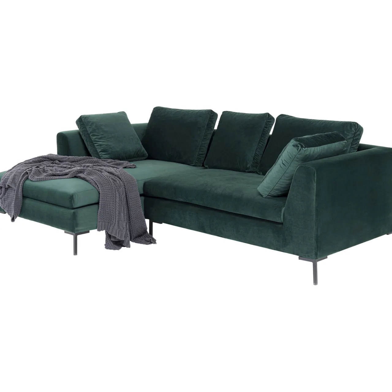 KARE Design Canapés D Angle Gianni Pm Velours Vert Fonce Gauche Online