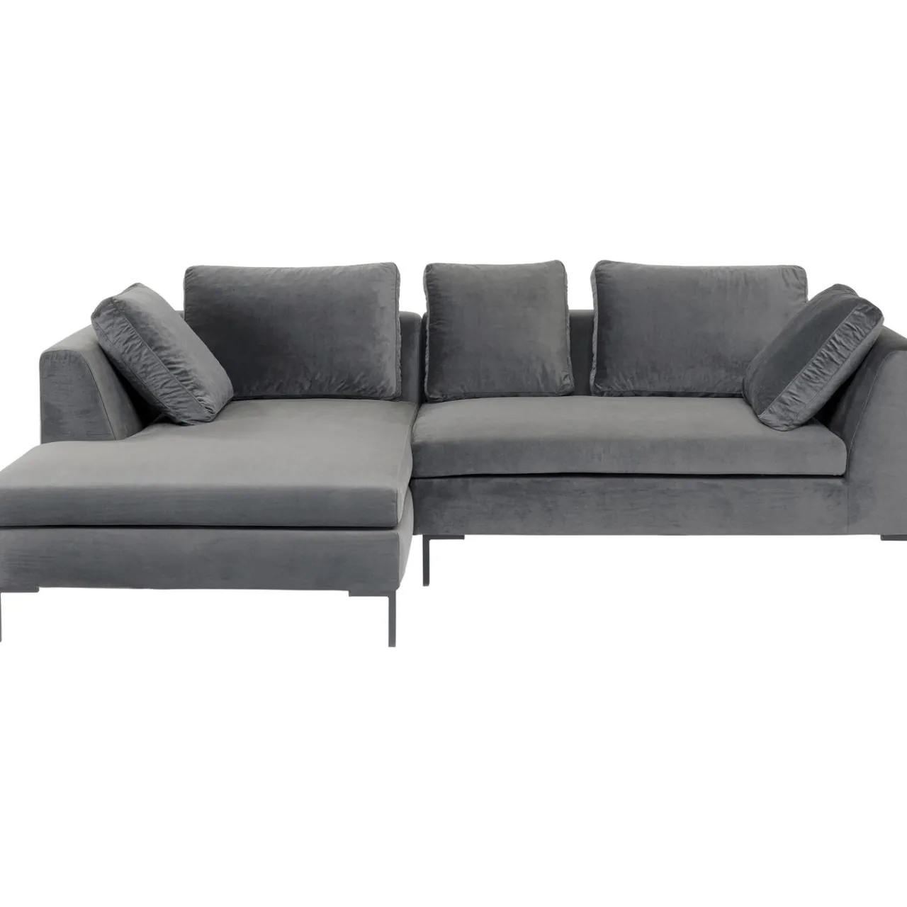 KARE Design Canapés D Angle Gianni Pm Velours Gris Gauche Hot