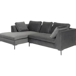 KARE Design Canapés D Angle Gianni Pm Velours Gris Gauche Hot