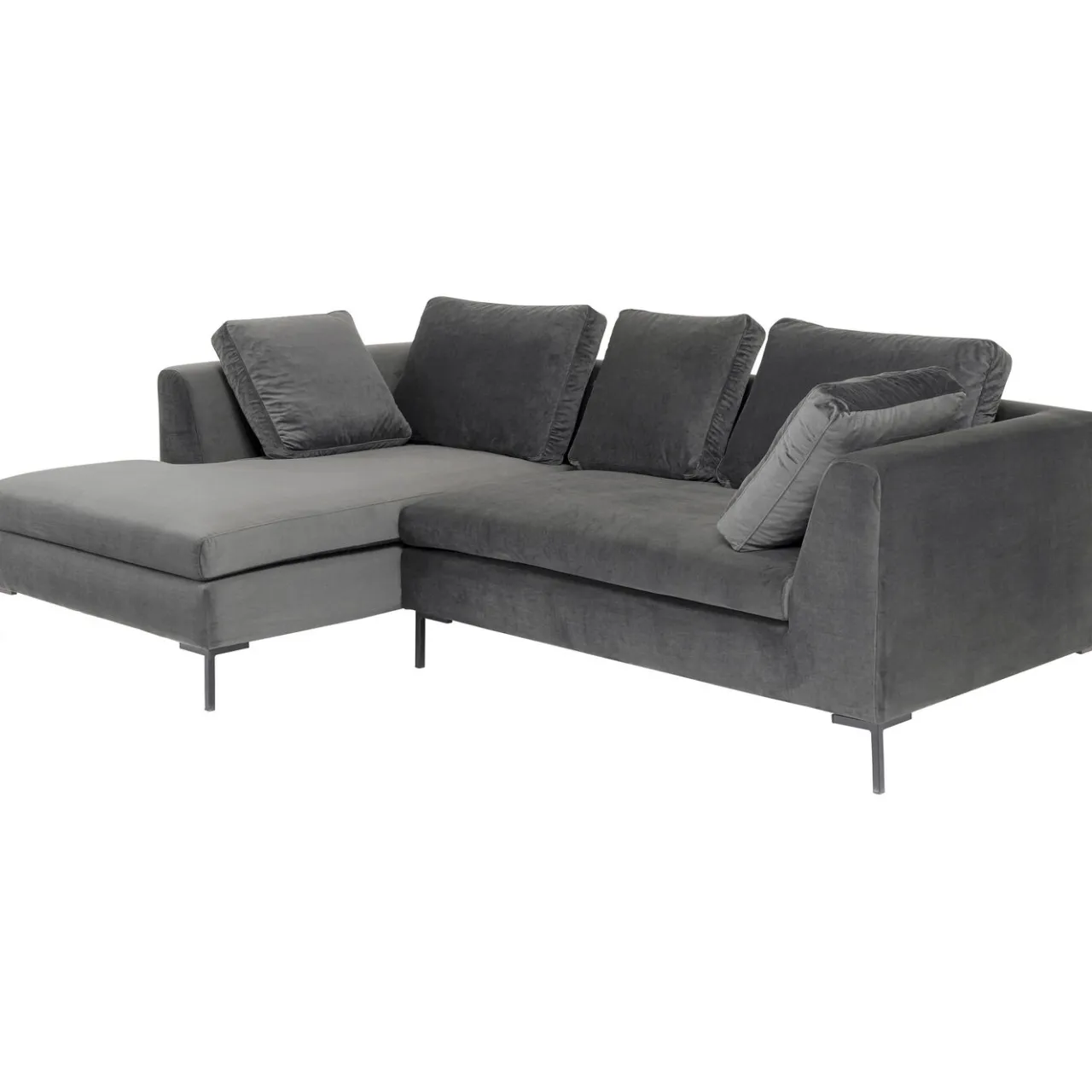 KARE Design Canapés D Angle Gianni Pm Velours Gris Gauche Hot