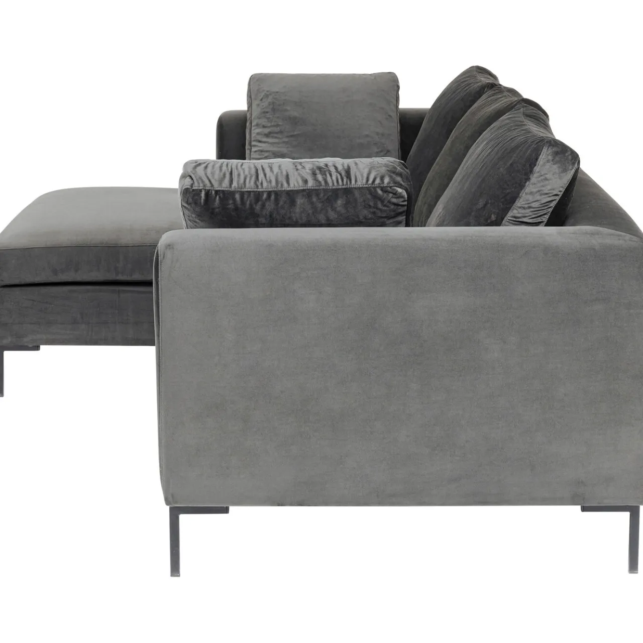 KARE Design Canapés D Angle Gianni Pm Velours Gris Gauche Hot