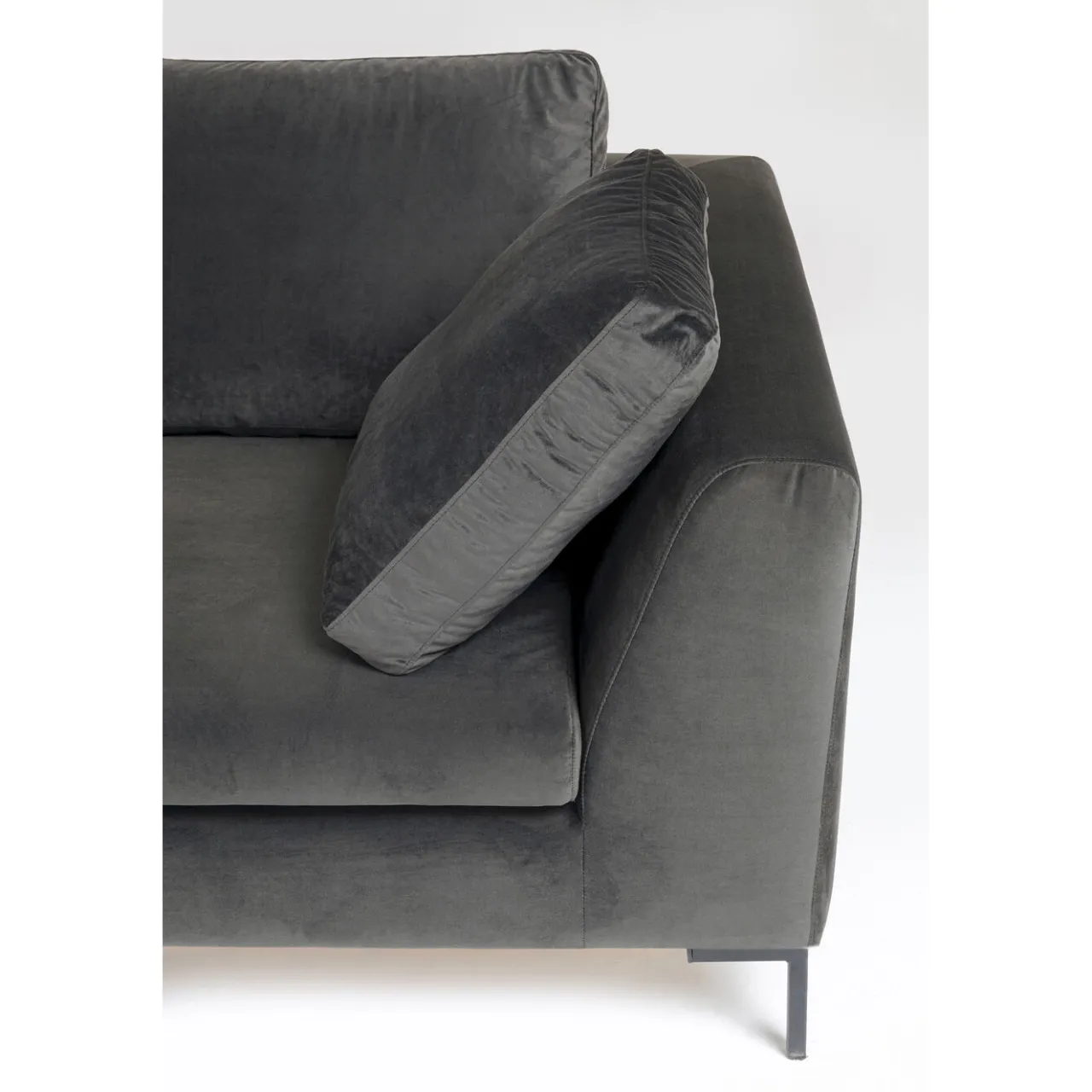 KARE Design Canapés D Angle Gianni Pm Velours Gris Gauche Hot