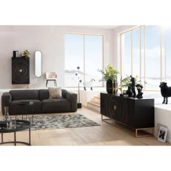 KARE Design Canapés Henry 3-Places Cuir Gris Clearance