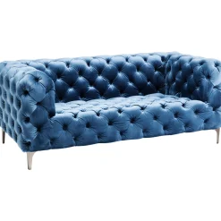 KARE Design Canapés Look 2-Places Velours Bleu