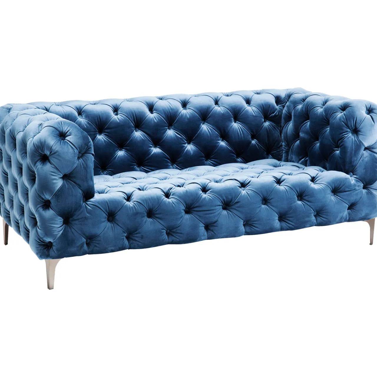 KARE Design Canapés Look 2-Places Velours Bleu