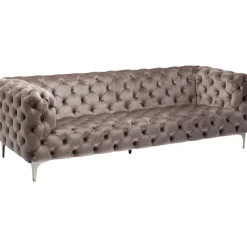 KARE Design Canapés Look 3-Places Velours Gris New