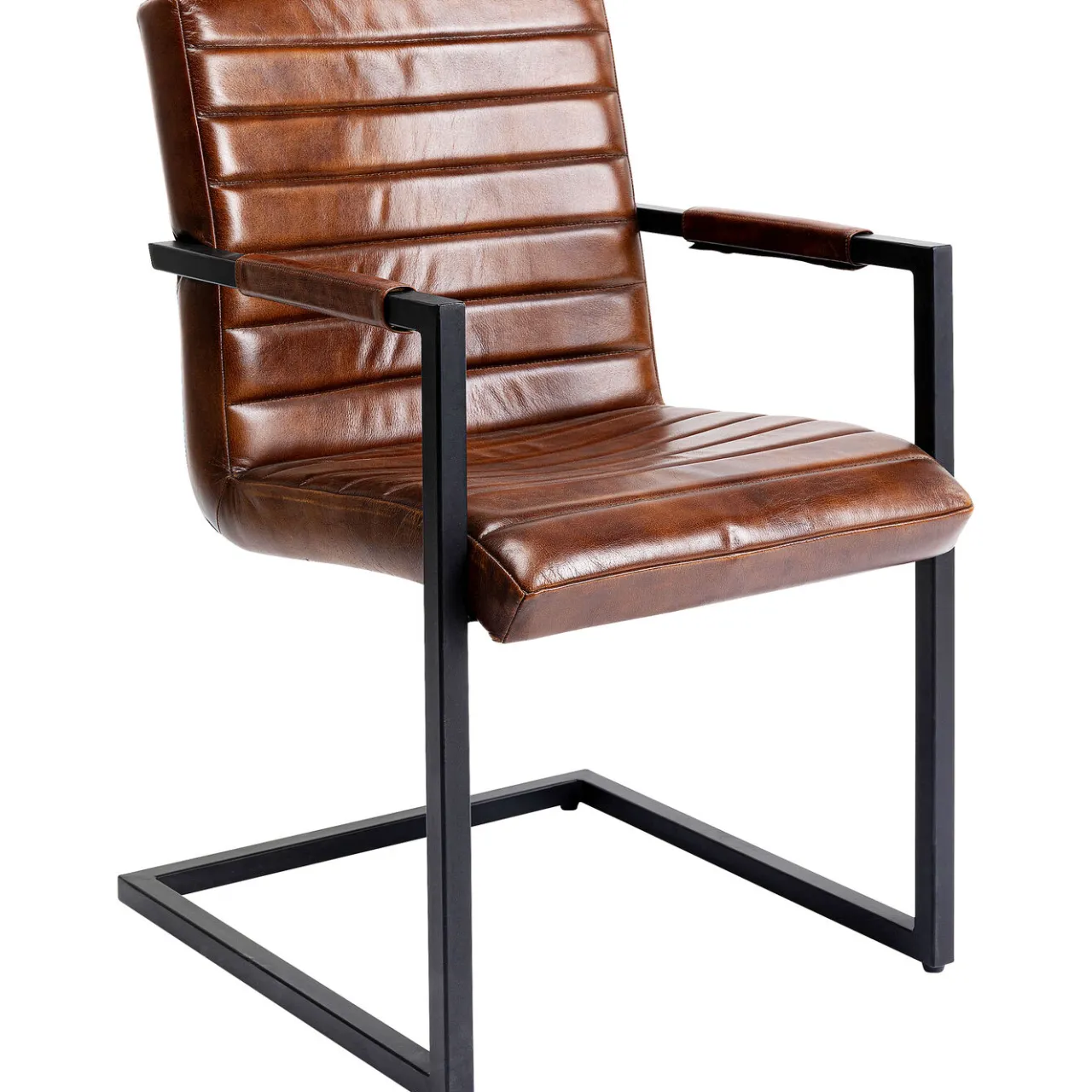 KARE Design Chaise Cantilever Lola Cuir Marron Sale