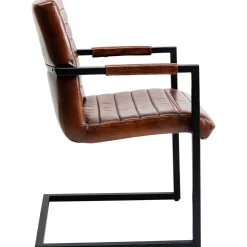 KARE Design Chaise Cantilever Lola Cuir Marron Sale