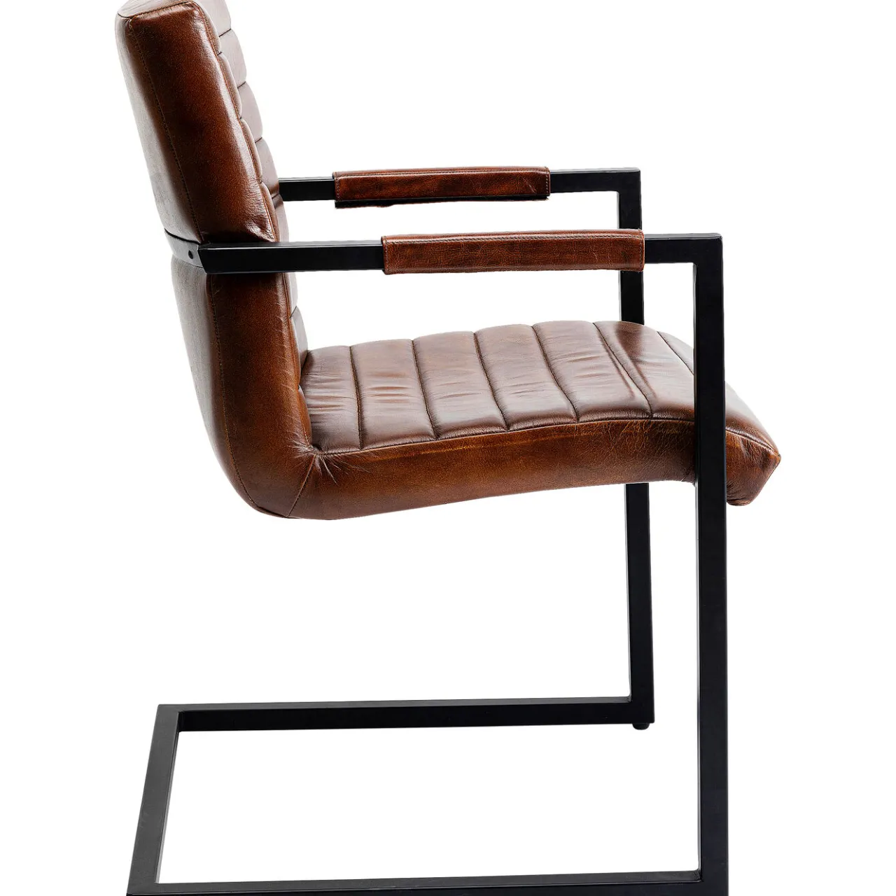 KARE Design Chaise Cantilever Lola Cuir Marron Sale