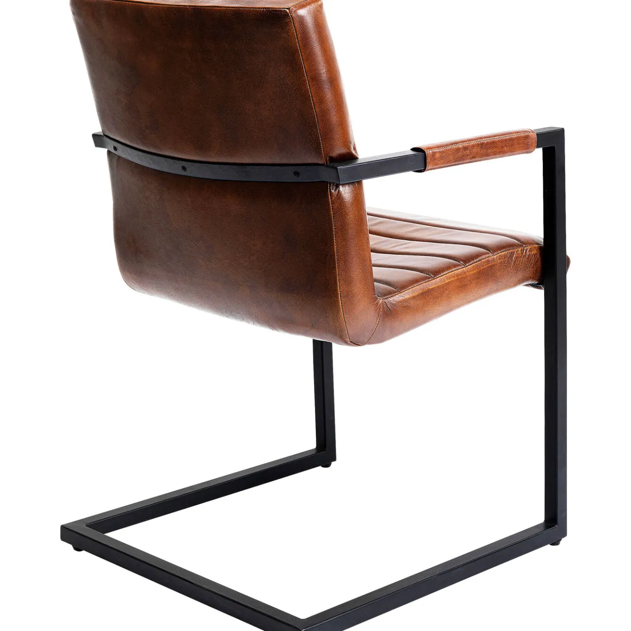 KARE Design Chaise Cantilever Lola Cuir Marron Sale