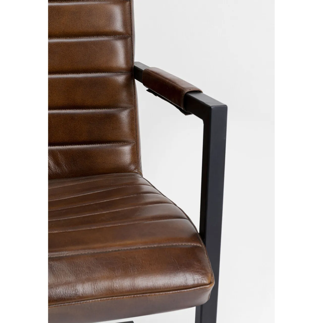 KARE Design Chaise Cantilever Lola Cuir Marron Sale