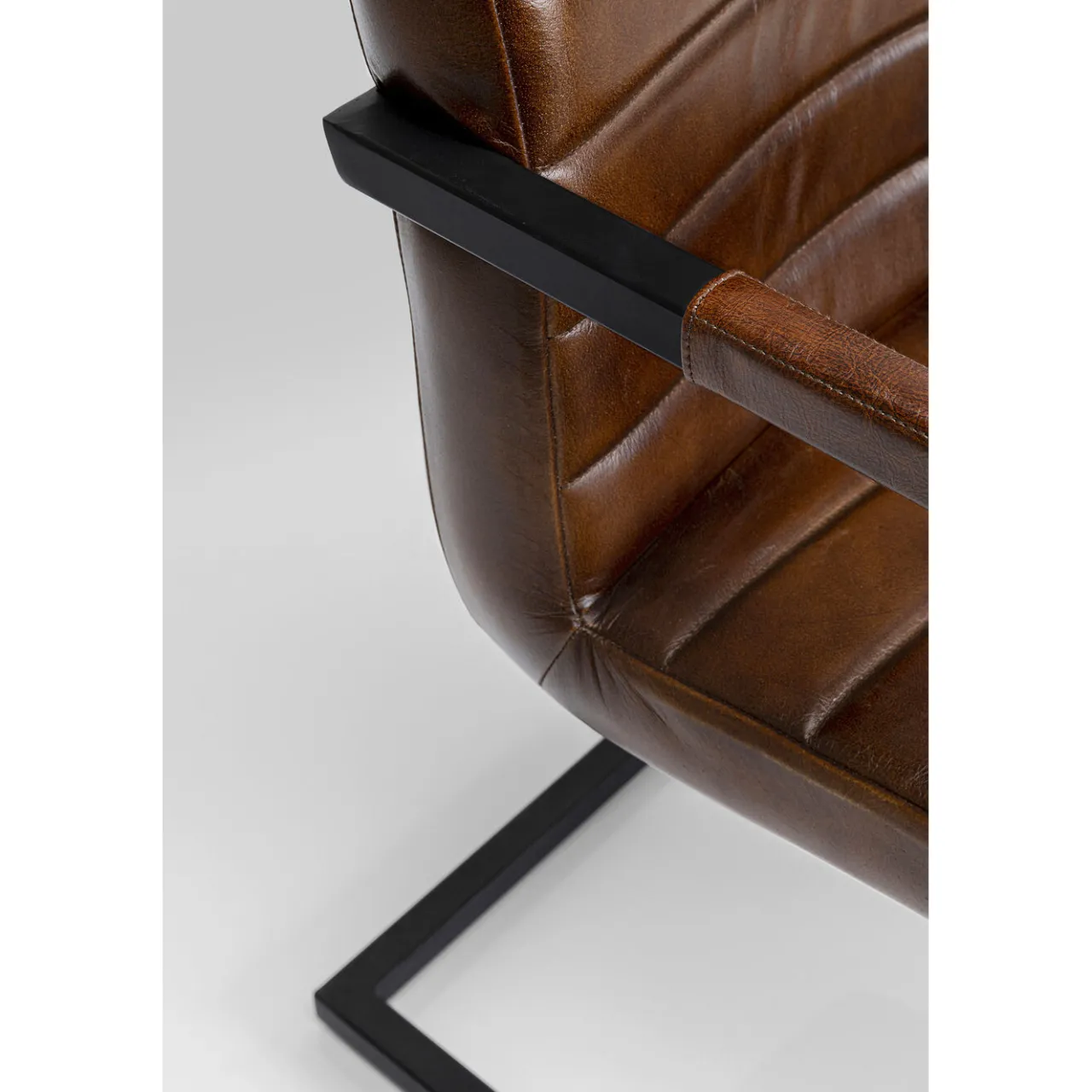 KARE Design Chaise Cantilever Lola Cuir Marron Sale