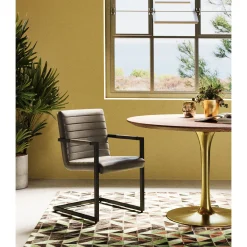 KARE Design Chaise Cantilever Lola Cuir Gris Online