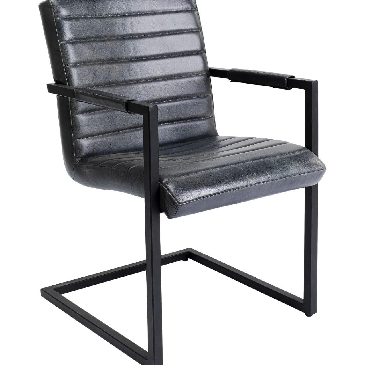 KARE Design Chaise Cantilever Lola Cuir Gris Online