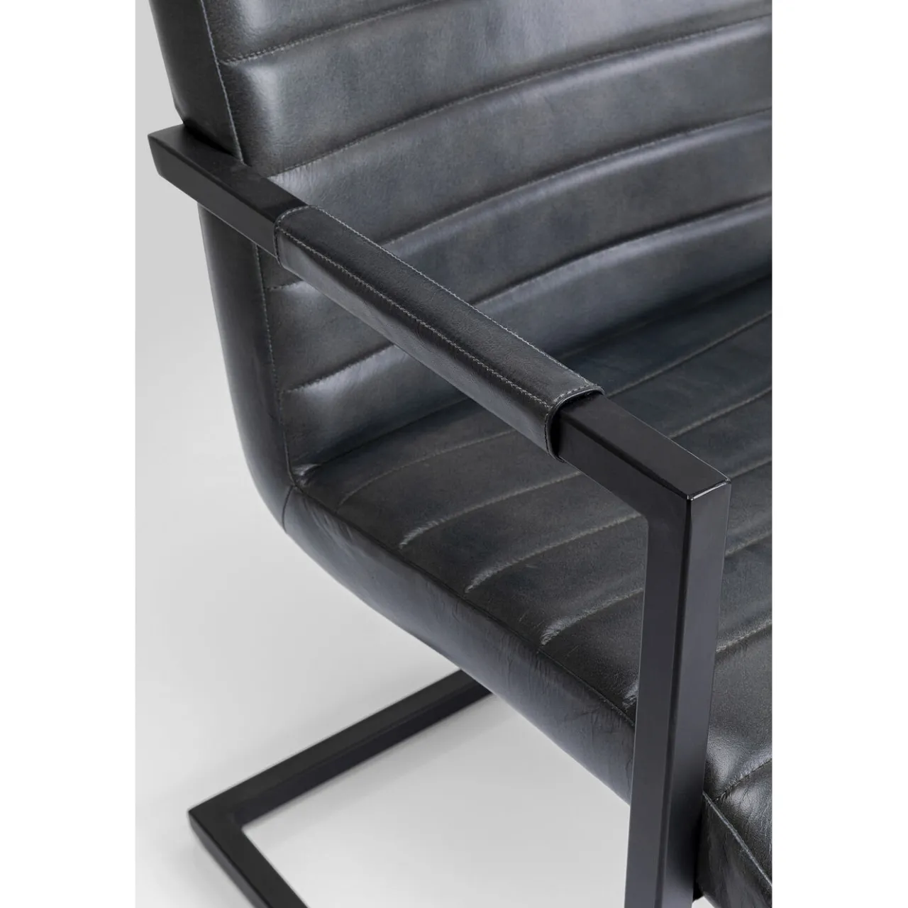 KARE Design Chaise Cantilever Lola Cuir Gris Online