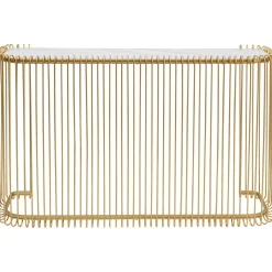KARE Design Console Wire Verre Marbre Dore 142X89Cm Hot