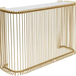 KARE Design Console Wire Verre Marbre Dore 142X89Cm Hot