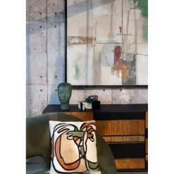 KARE Design Coussin Thoughts Faces 40X40Cm