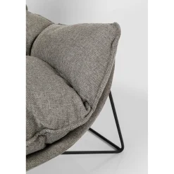 KARE Design Fauteuil Avec Repose-Pied Snuggle Gris (2/Parts) Outlet