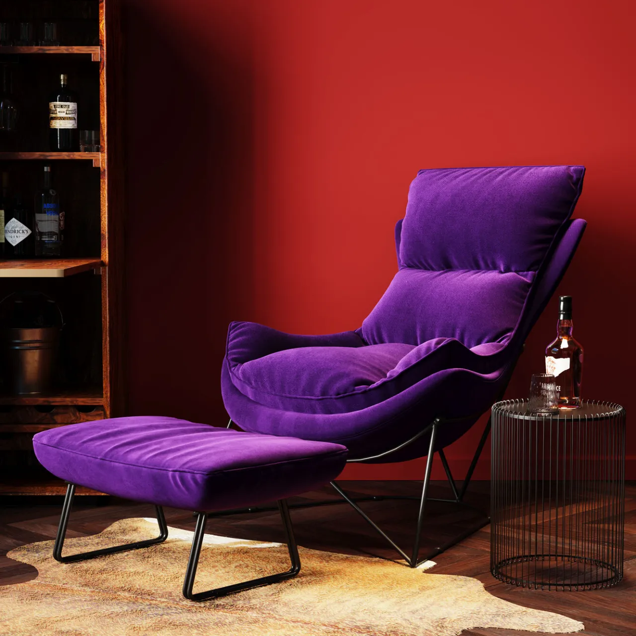 KARE Design Fauteuil Avec Tabouret Snuggle (2/Parts) Outlet
