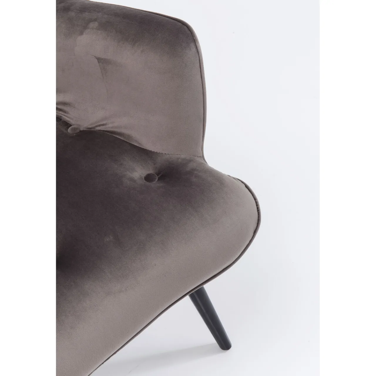 KARE Design Fauteuil Black Vicky Velours Gris Hot