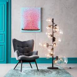 KARE Design Fauteuil Black Vicky Velours Gris Hot
