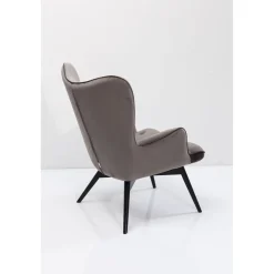 KARE Design Fauteuil Black Vicky Velours Gris Hot