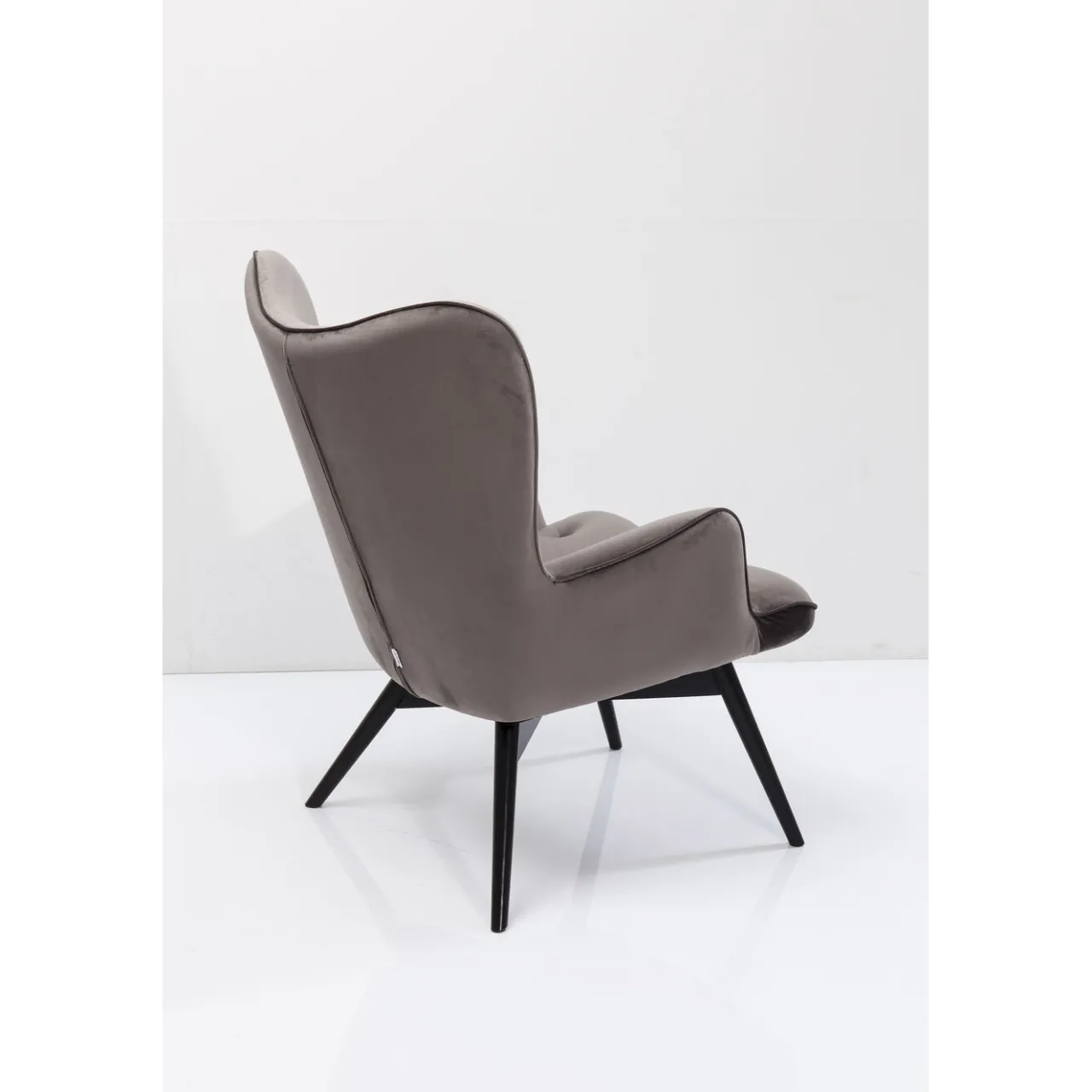 KARE Design Fauteuil Black Vicky Velours Gris Hot