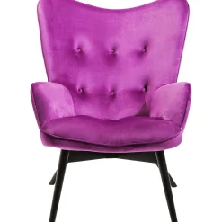 KARE Design Fauteuil Black Vicky Velours Violet Best