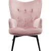 KARE Design Fauteuil Black Vicky Velours Rose Outlet
