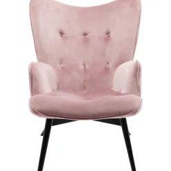 KARE Design Fauteuil Black Vicky Velours Rose Outlet