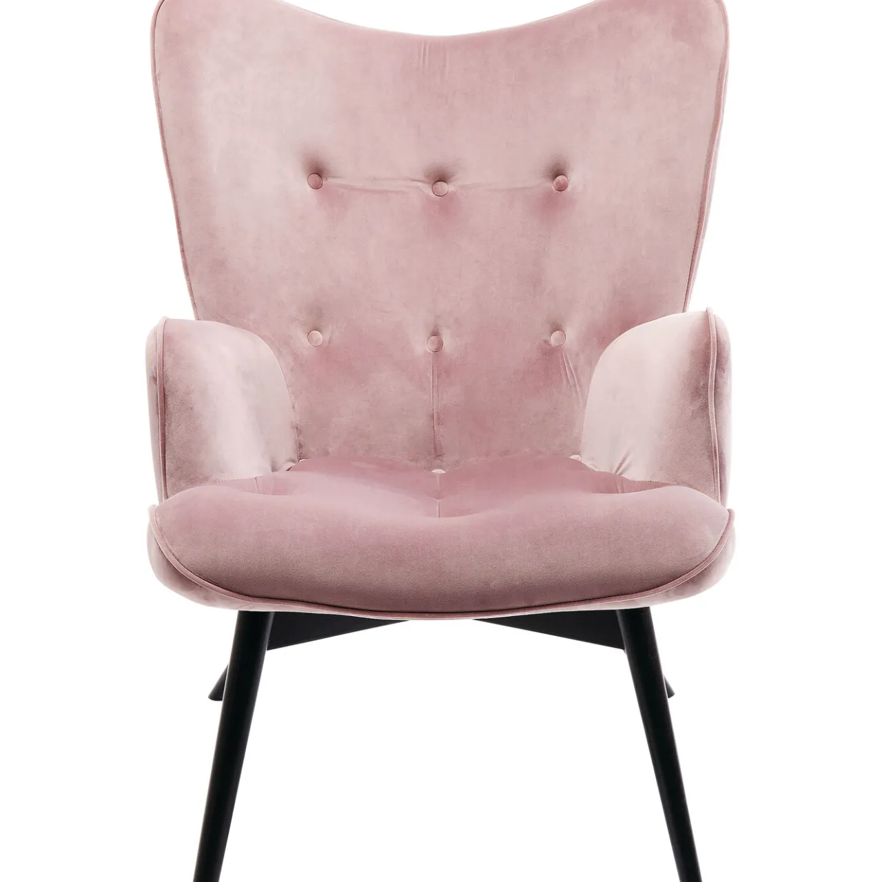 KARE Design Fauteuil Black Vicky Velours Rose Outlet
