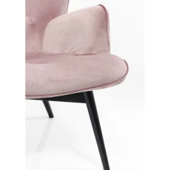KARE Design Fauteuil Black Vicky Velours Rose Outlet