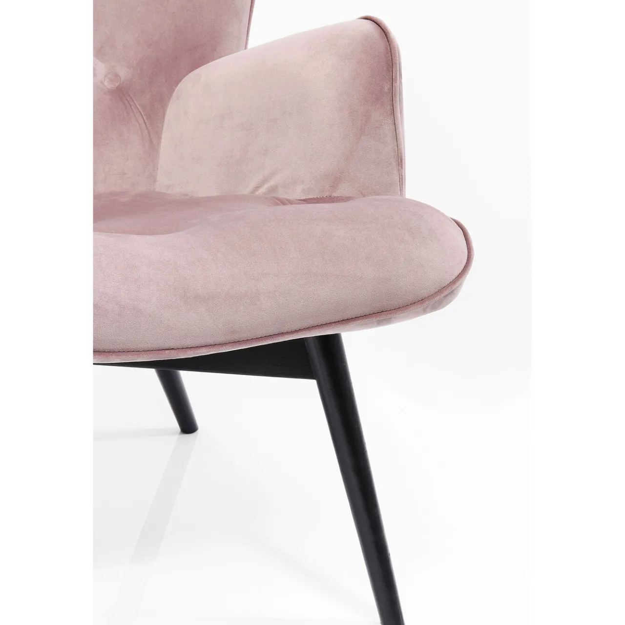 KARE Design Fauteuil Black Vicky Velours Rose Outlet