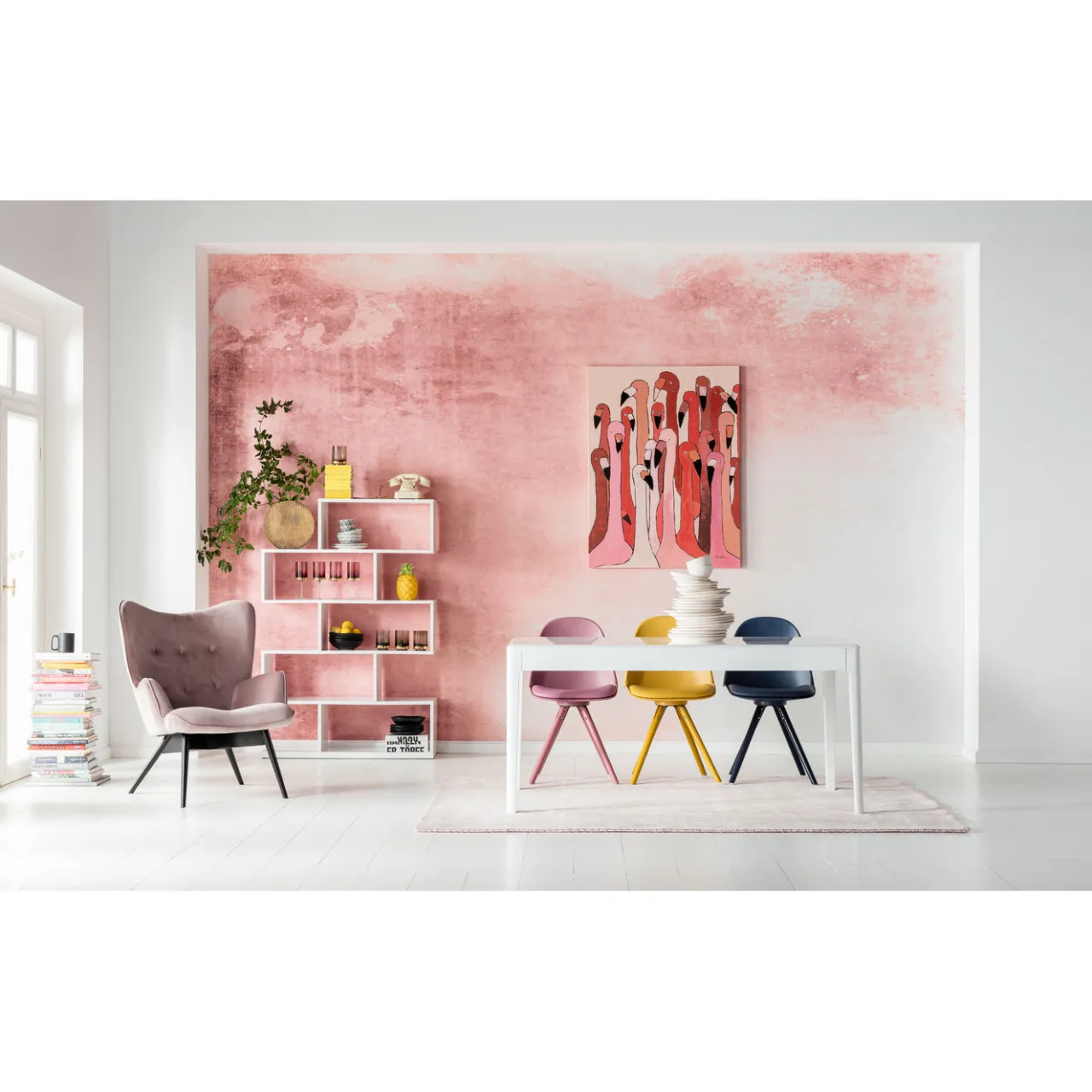 KARE Design Fauteuil Black Vicky Velours Rose Outlet